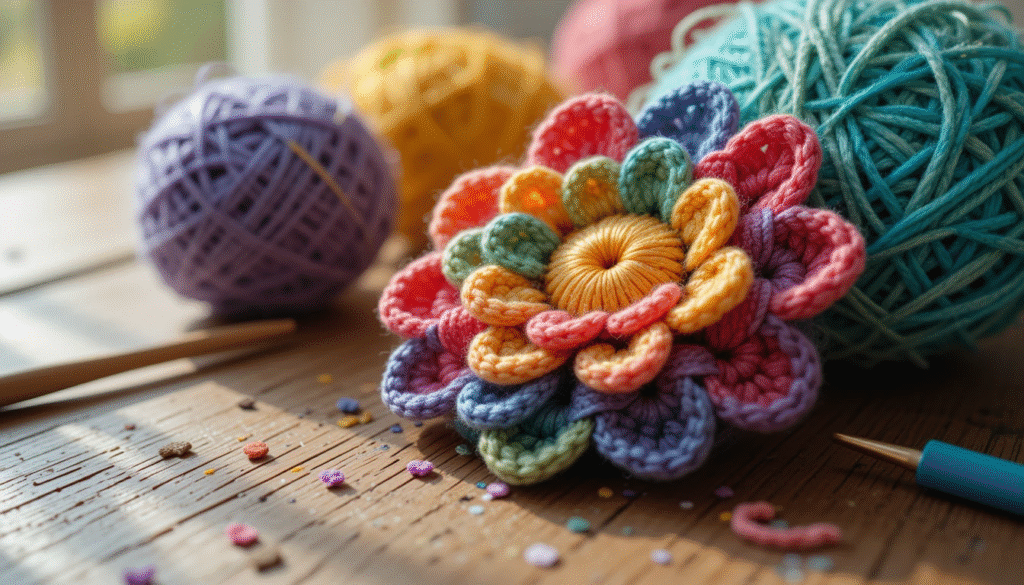 how to crochet a flower for beginners