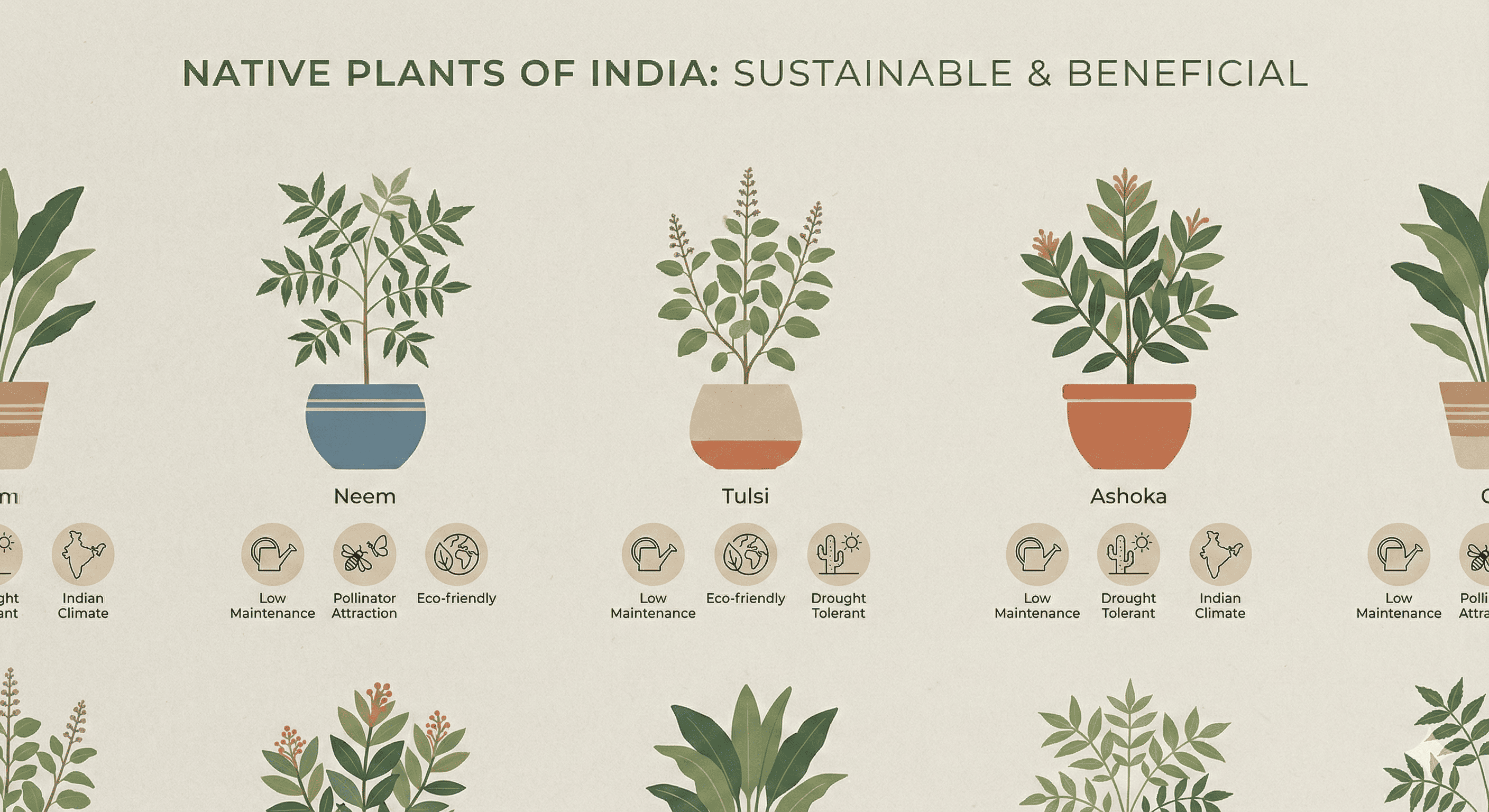 Infographic showing benefits of growing native Indian plants
